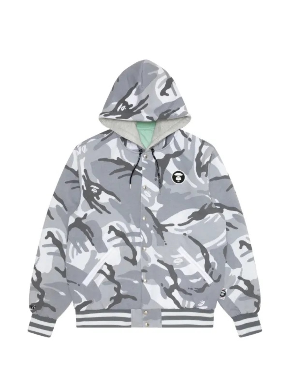 A Bathing Ape Grey Camo Revisable Jacket - M